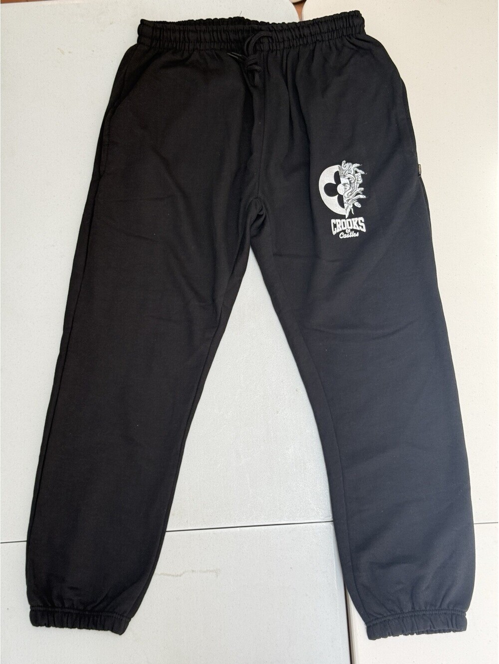 New w Tags Crooks And Castles Black Joggers Size Medium